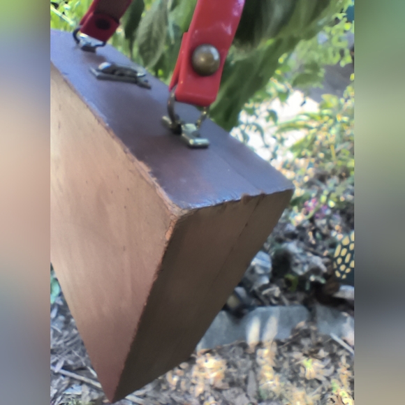 Vintage Wooden School Purse* Lunch Box - Picture 7 of 11